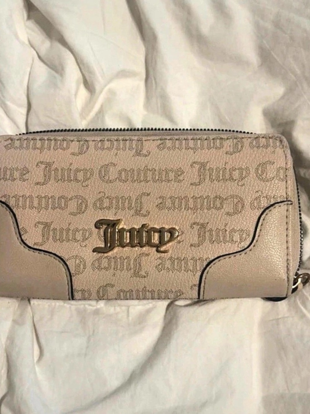 Juicy Couture Beige Zip-Around Wallet